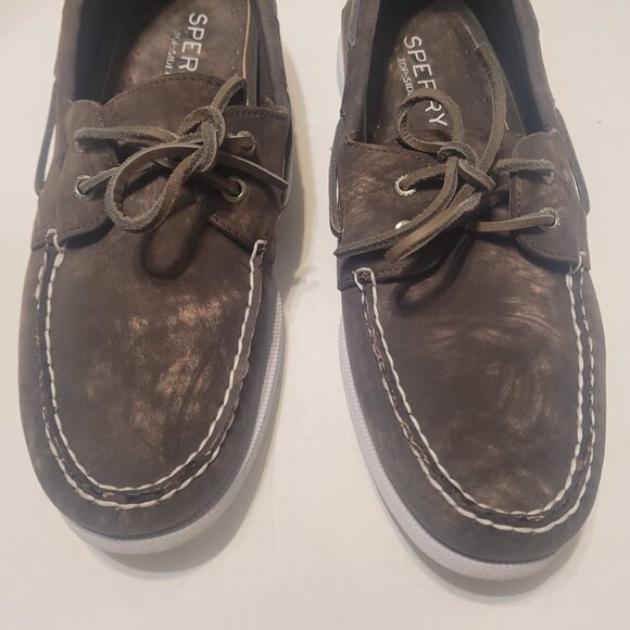Sperry Top-Sider A/O 2-Eye Nubuck Brown Suede Boat Men's Hommes Shoe/Loafer 11.5 - Picture 9 of 11